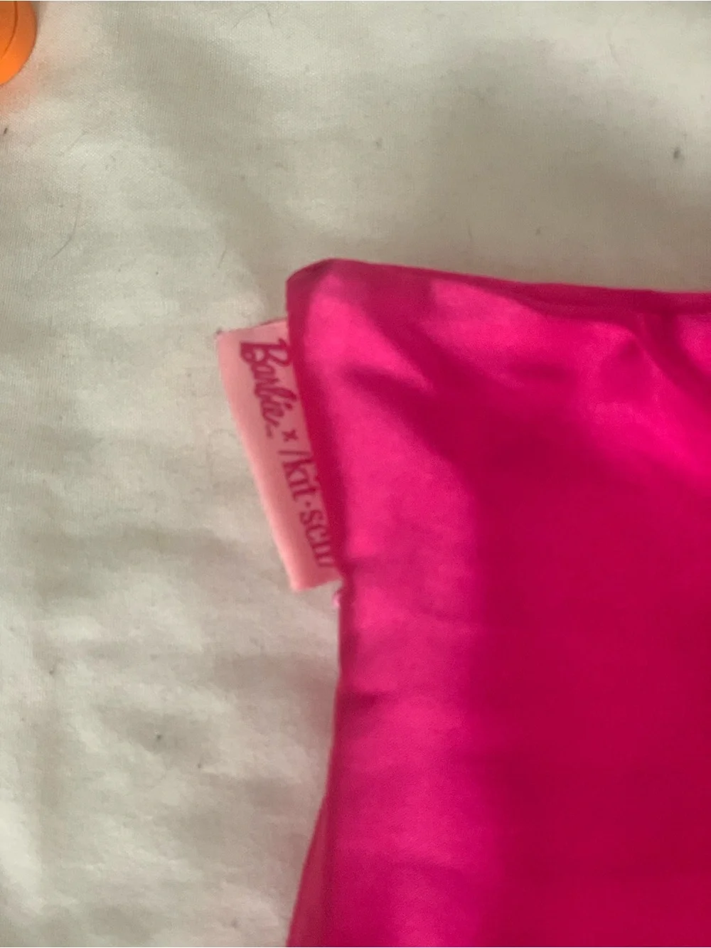 Barbie x Kitsch Iconic Pink Satin Pillow Case Zipper Standard